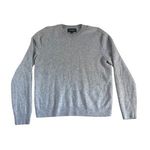 Banana Republic Mens XL 100% Cashmere Crewneck Sweater Light Grey Knit